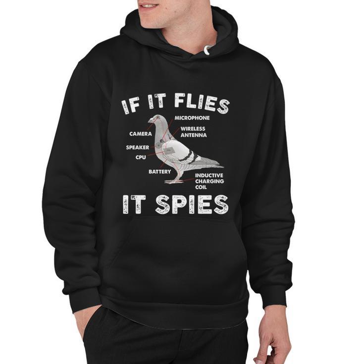 If It Flies It Spies Pigeon Anatomy Bird Arent Real Hoodie