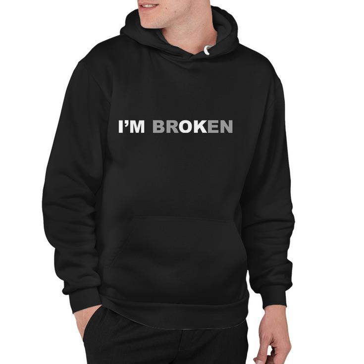 Sweat à Capuche "I'm Ok I'm Broken" - Message Invisible Pour Les Combats Du Quotidien - Gris Effet Invisible