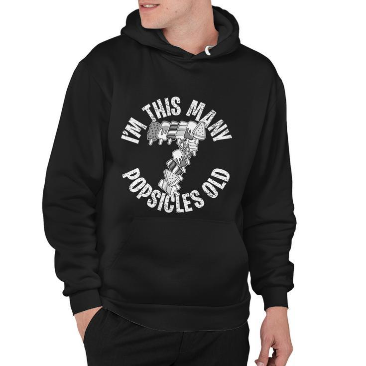 Im This Many Popsicles Old Funny Popsicle Birthday Gift Hoodie