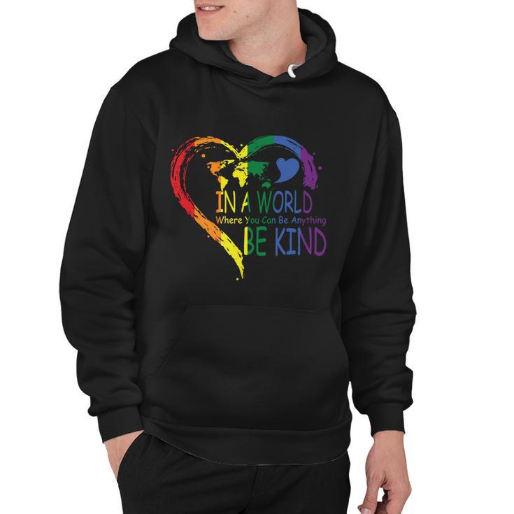 Ina World Where You Can Be Anything Lgbt Gay Pride Lesbian Bisexual Ally Quote Hoodie