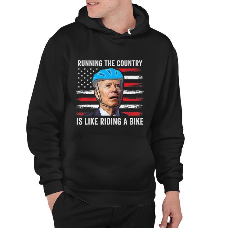 Joe Biden Falling Off His Bicycle Funny Biden Falls Off Bike America Flag Hoodie