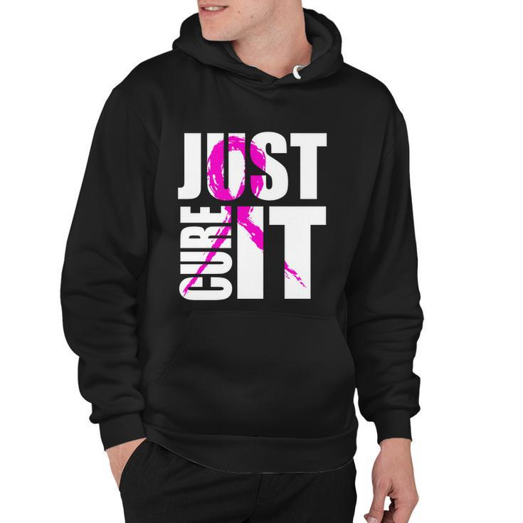 Just Cure It Breast Cancer Awareness Pink Ribbon Hoodie