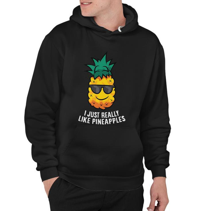 I Just Really Like Pineapples Cute Pineapple Summer Men Hoodie