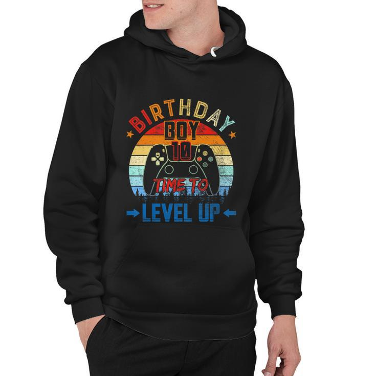 Kids 10Th Birthday Boy Time To Level Up 10 Years Old Boys Gift Hoodie
