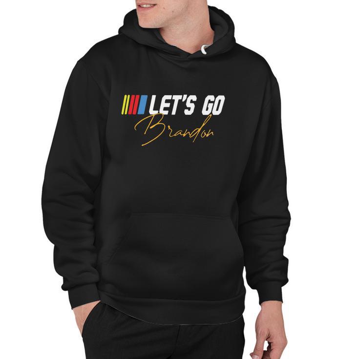 Lets Go Brandon Funny Biden Chant Brandon Biden American Flag Hoodie