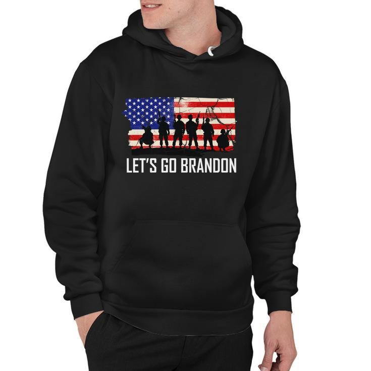 Lets Go Brandon Military Troops American Flag Tshirt Hoodie