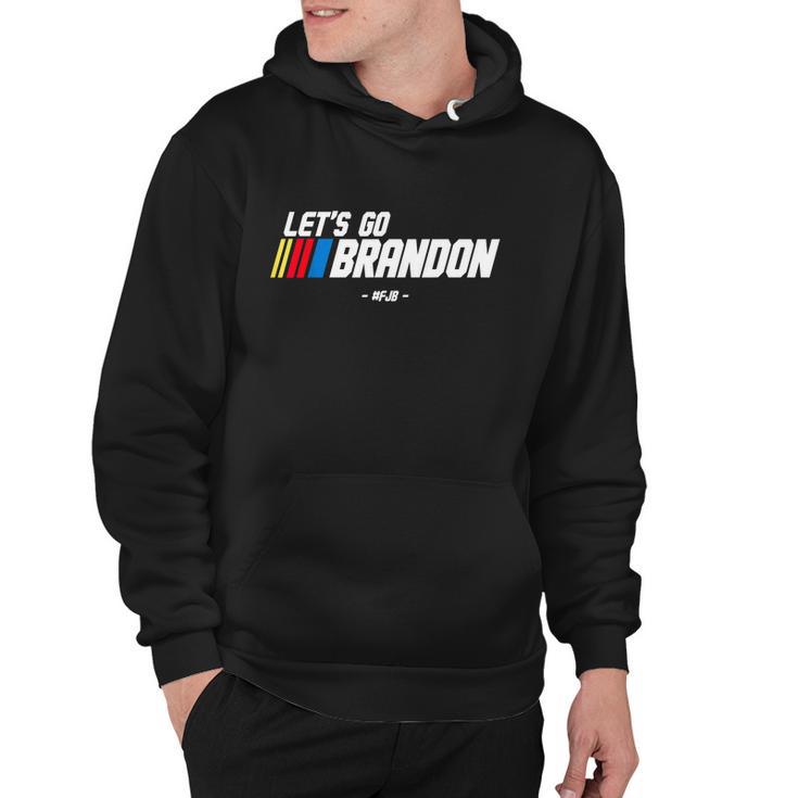 Lets Go Brandon Racing Car Us Flag Funny Gift Idea News S Hoodie