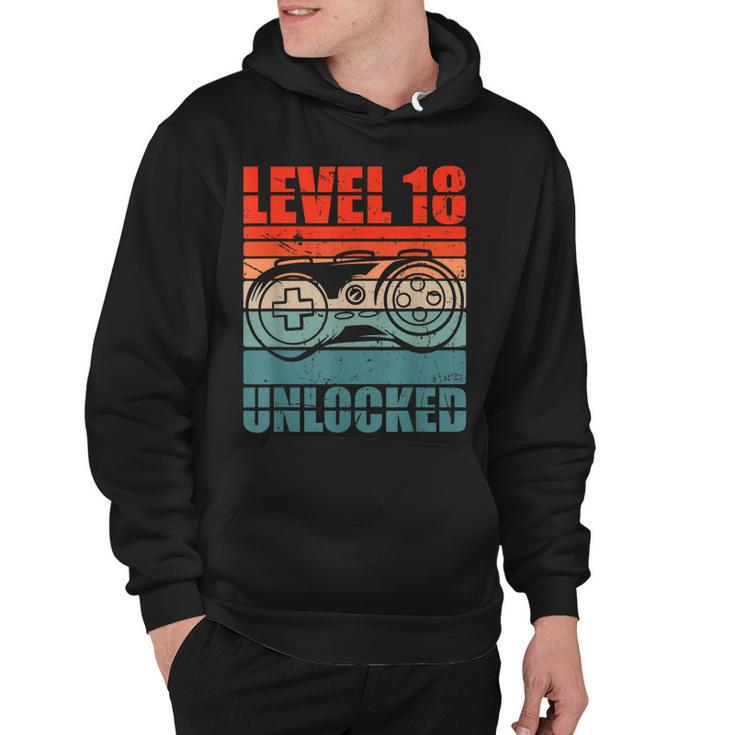 Level 18 Unlocked - Video Gamer Boy 18Th Birthday Gaming  Hoodie