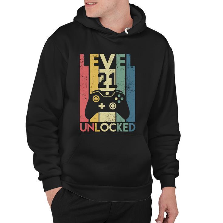 Level 21 Unlocked Shirt Funny Video Gamer 21St Birthday Gift Hoodie