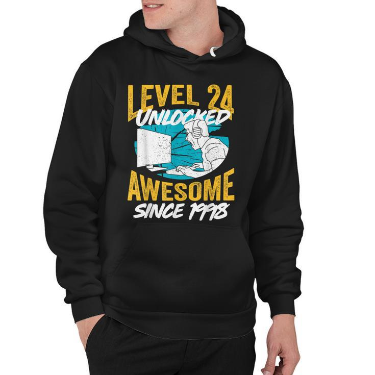 Level 24 Unlocked Awesome 1998 24Th Birthday Man Video Game  Hoodie