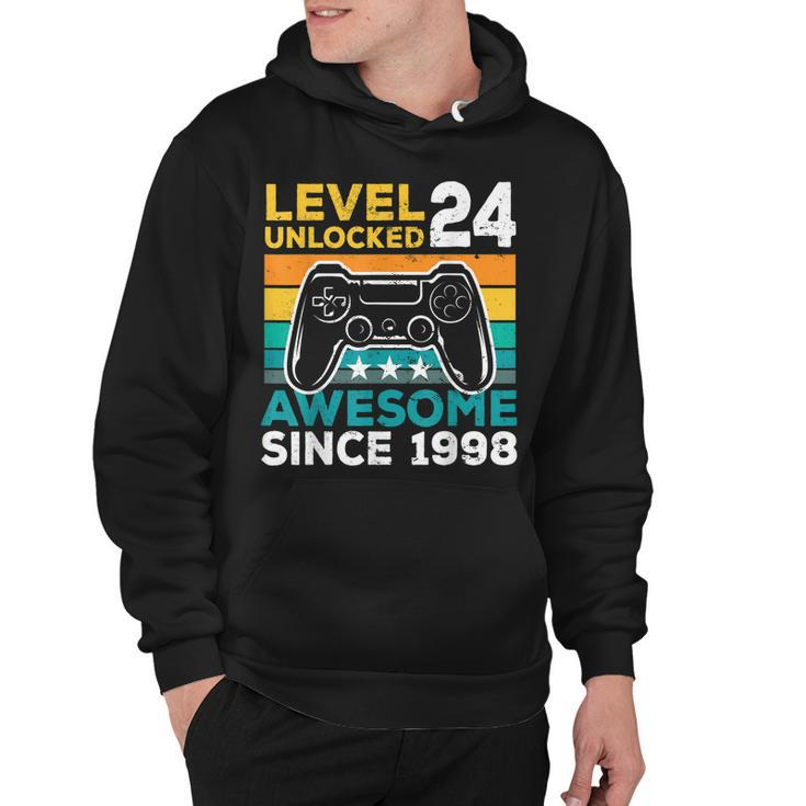 Level 24 Unlocked Awesome 1998 24Th Birthday Man Video Game  V2 Hoodie