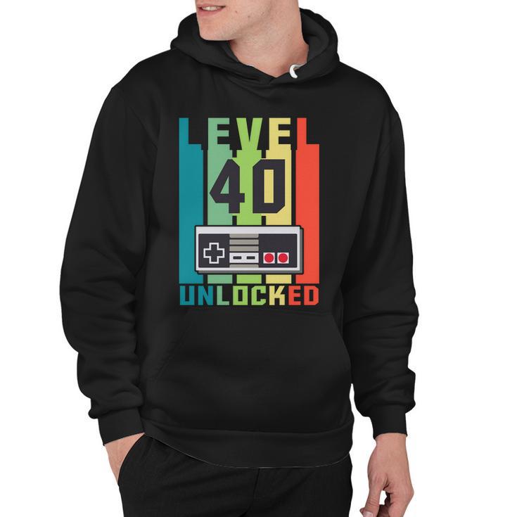 Level 40 Unlocked Funny Retro Gamer Birthday Hoodie