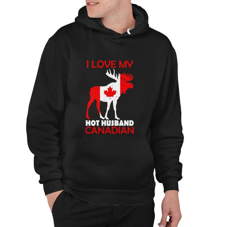 Lgbn I Love Husband Canadian Maple Leaf Animal Canada Day Hoodie