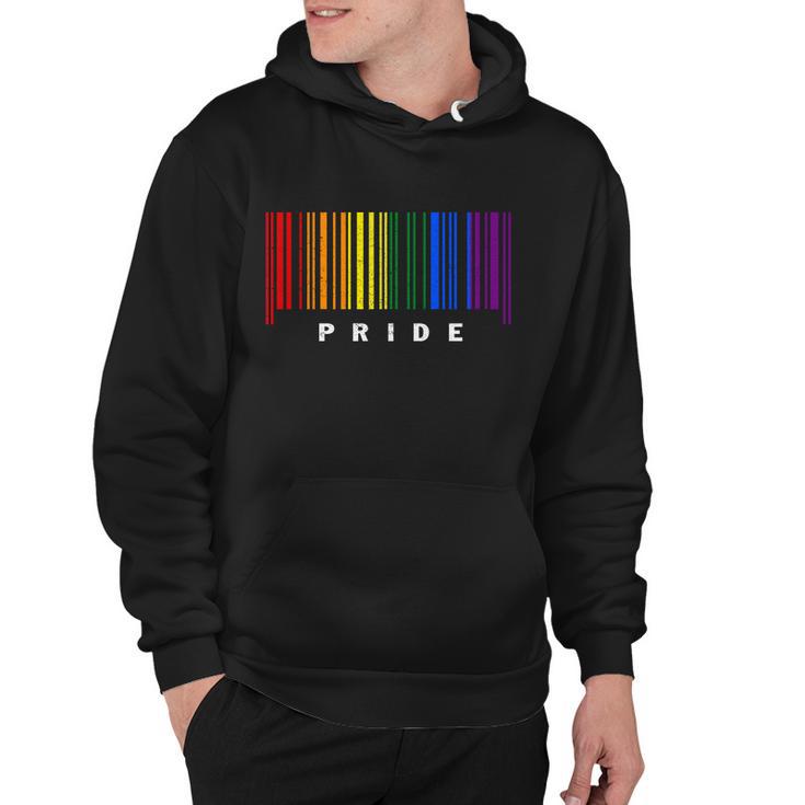 Lgbt Gay Barcode Support Lgbtq Ally Rainbow Pride Gay Flag Hoodie