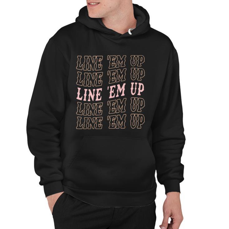 Line Em Up Retro Countrys Slogan Hoodie