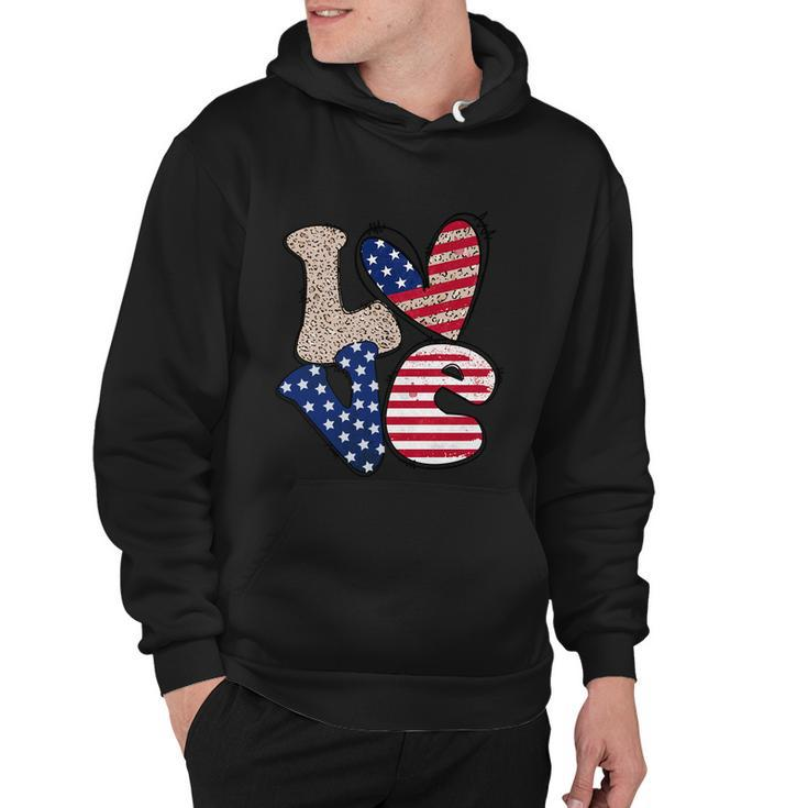 Love America Cute Funny 4Th Of July Independence Day Plus Size Graphic Hoodie