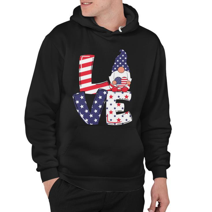 Love American Gnome 4Th Of July Independence Day Flag Graphic Plus Size Shirt Hoodie