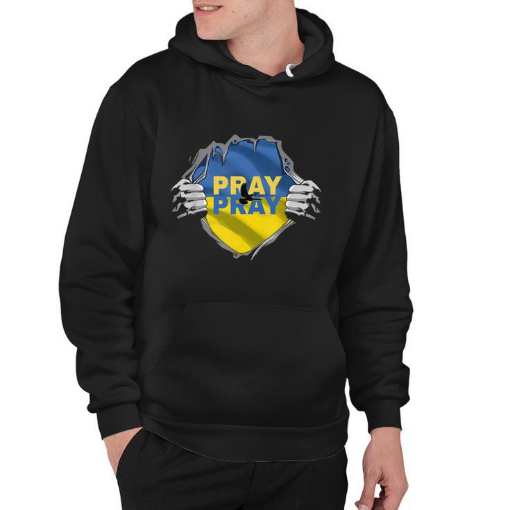 Love And Pray Support For Ukraine Ukrainian Flag Gift Hoodie