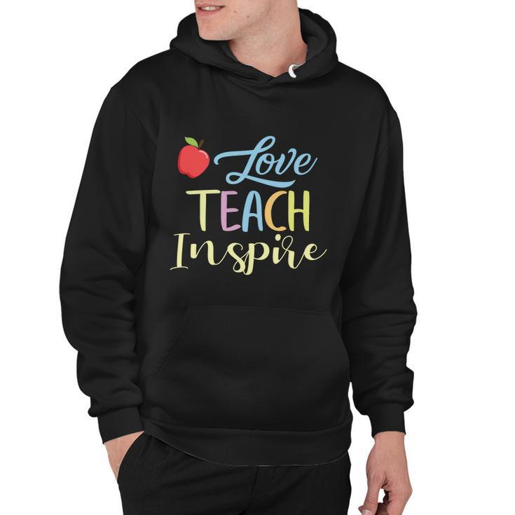 Love Teach Inspire Funny School Student Teachers Graphics Plus Size Shirt Hoodie