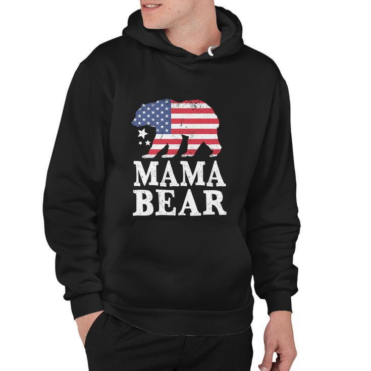 Mama Bear For 4Th Of July Patriotic Flag Hoodie