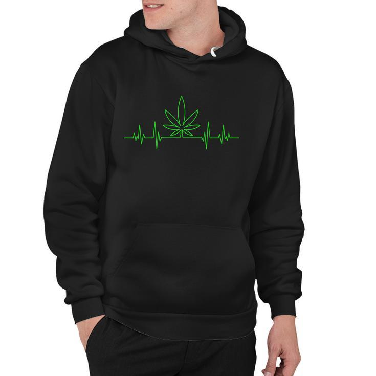 Marijuana Leaf Heartbeat Hoodie