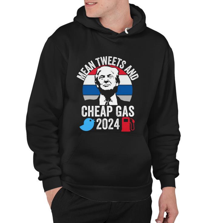 Mean Tweets And Cheap Gas 2024 Donald Trump For President Funny Gift Hoodie