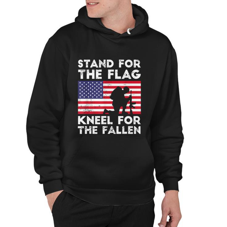 Memorial Day Patriotic Military Veteran American Flag Stand For The Flag Kneel For The Fallen Hoodie