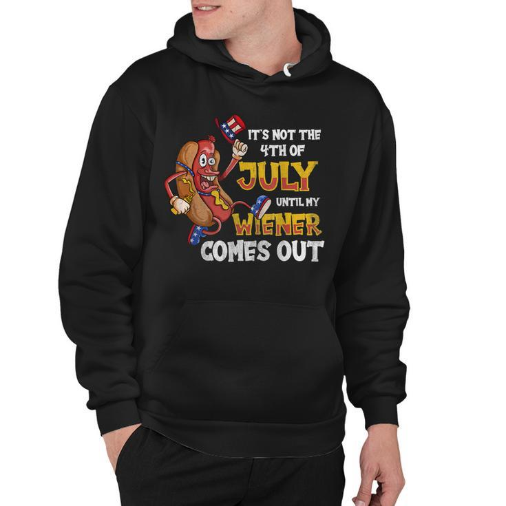 Mens Its Not A Party Until My Wiener Comes Out 4Th Of July Wiener  Hoodie