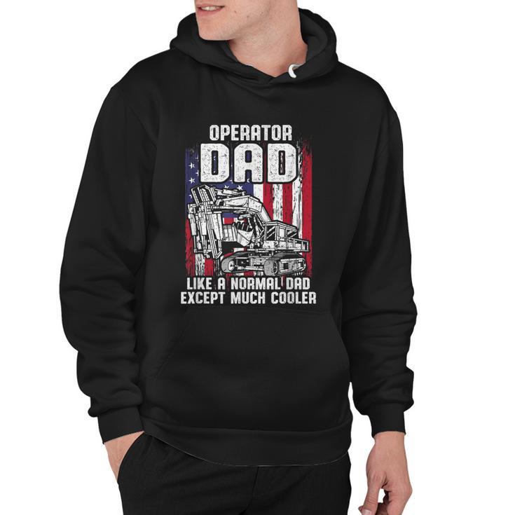 Mens Us Flag Heavy Equipment Excavator Operator Dad Tshirt Hoodie