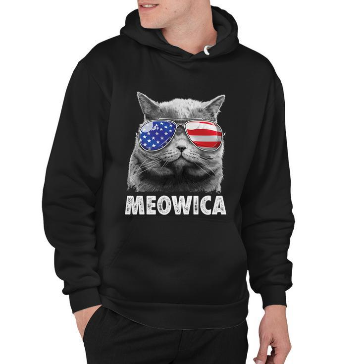 Meowica Cat 4Th Of July Merica Men Women Usa American Flag Hoodie