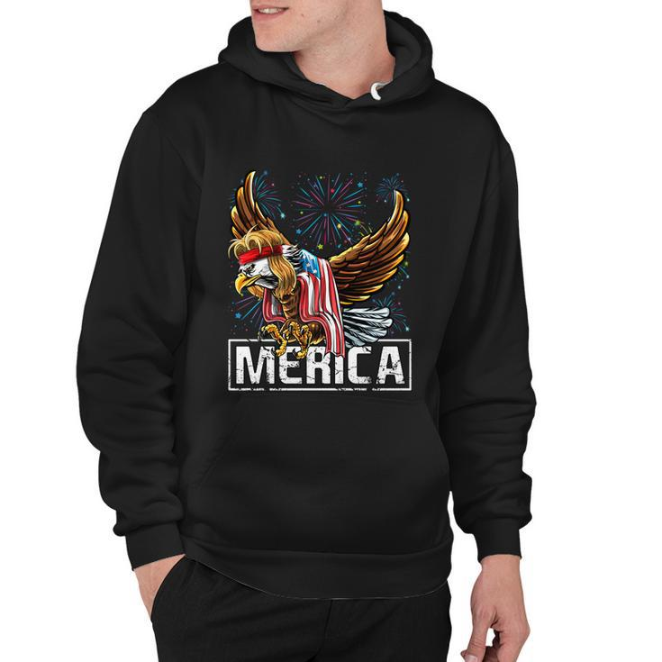 Merica Bald Eagle Mullet 4Th Of July American Flag Patriotic Funny Gift Hoodie