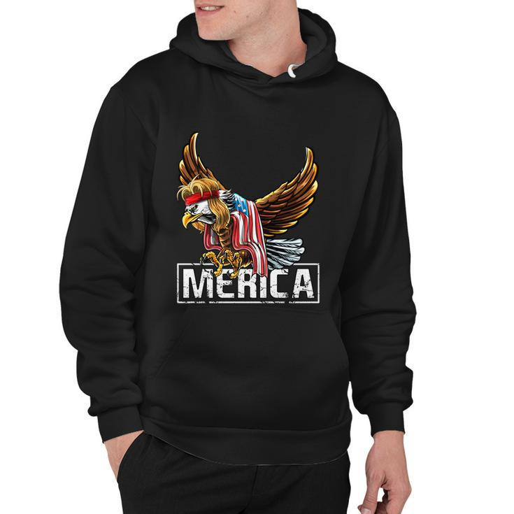 Merica Bald Eagle Mullet 4Th Of July American Flag Patriotic Gift Hoodie
