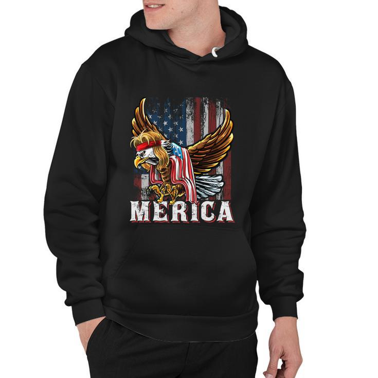 Merica Bald Eagle Mullet 4Th Of July American Flag Patriotic Meaningful Gift Hoodie