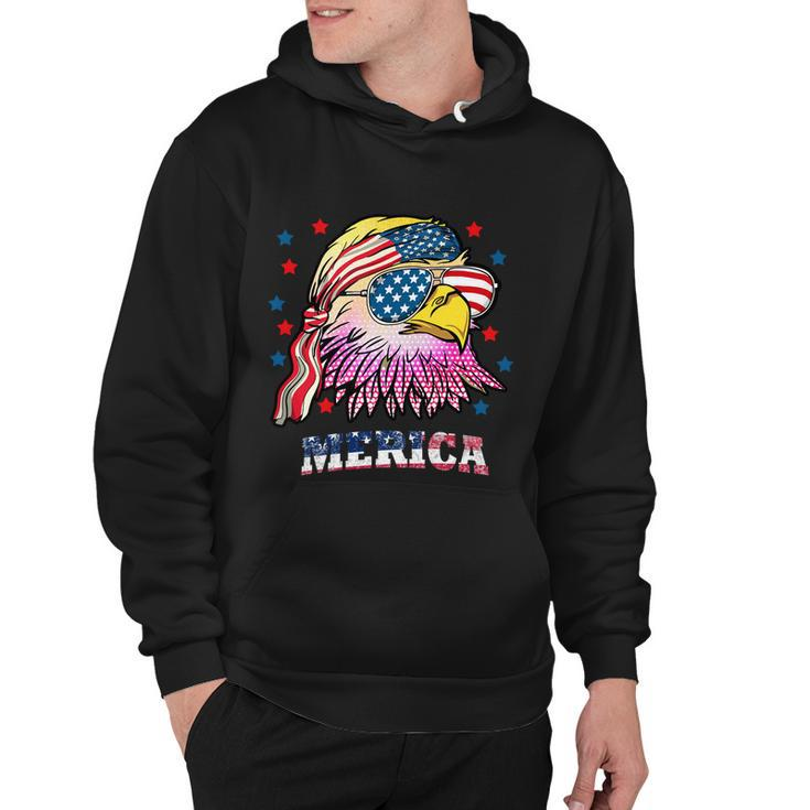 Merica Bald Eagle Mullet American Flag 4Th Of July Gift Hoodie