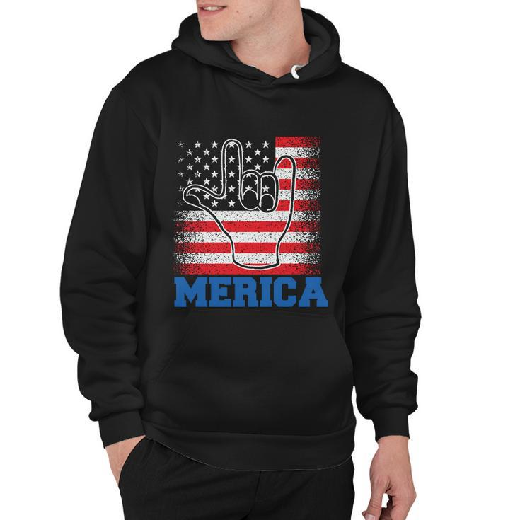 Merica Rock Sign 4Th Of July Vintage Plus Size Graphic Shirt For Men Women Famil Hoodie
