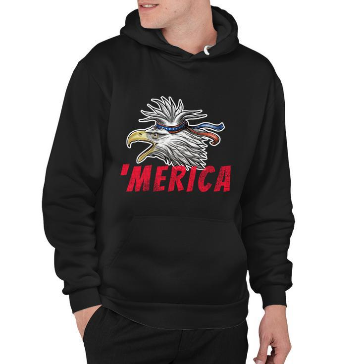 Merica Usa Bald Eagle Mullet Distressed 4Th Of July Gift Funny Gift Hoodie