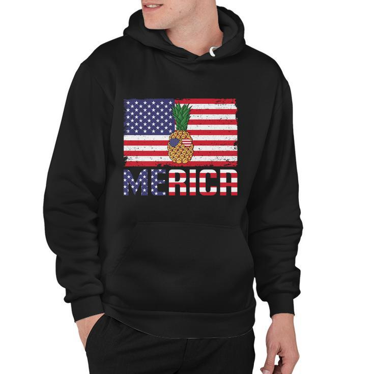 Merican Pineapple Usa Flag Graphic 4Th July Plus Size Shirt Hoodie