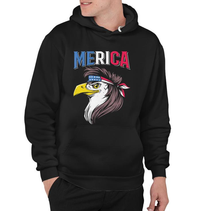 Mullet Eagle American Flag Usa Bird 4Th Of July Merica Gift Hoodie