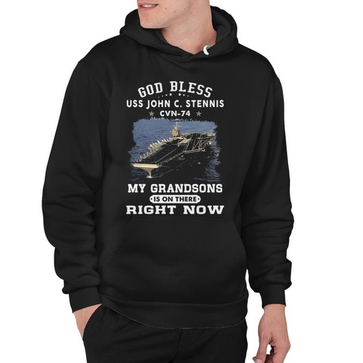 My Grandsons Is On Uss John C Stennis Cvn 74 Cvn Hoodie