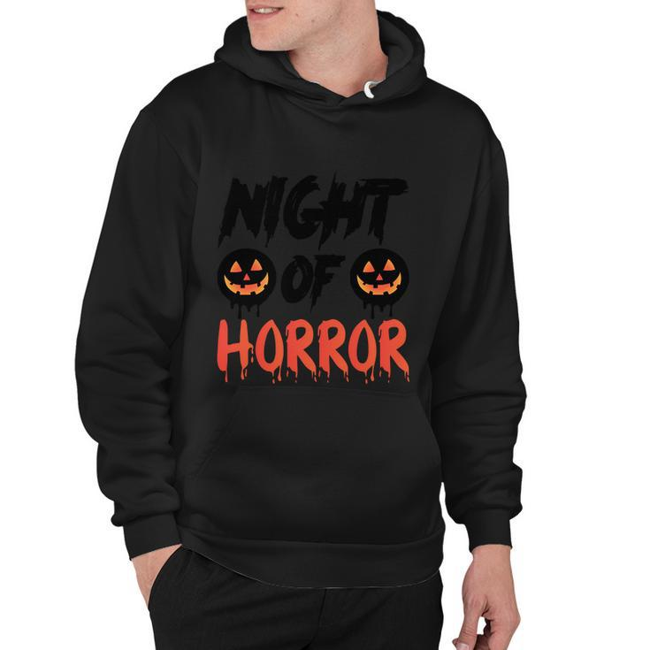 Night Of Horror Pumpkin Halloween Quote Hoodie