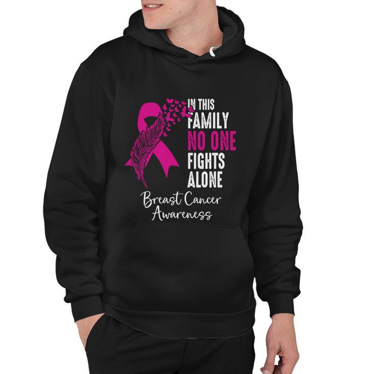 No One Fights Alone Breast Cancer Awareness Meaningful Gift Hoodie