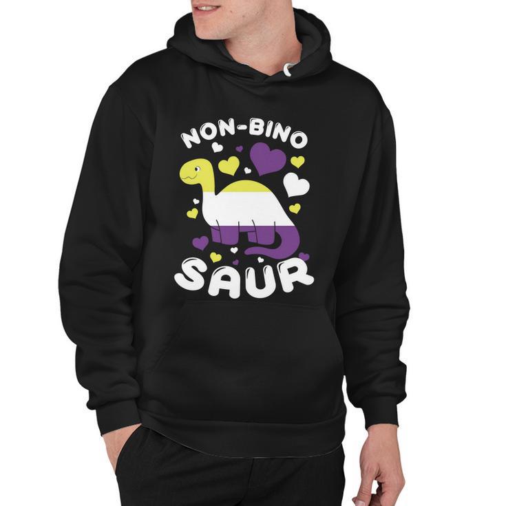 Non Bino Saur Dinosaur Aagender Pride Month Hoodie