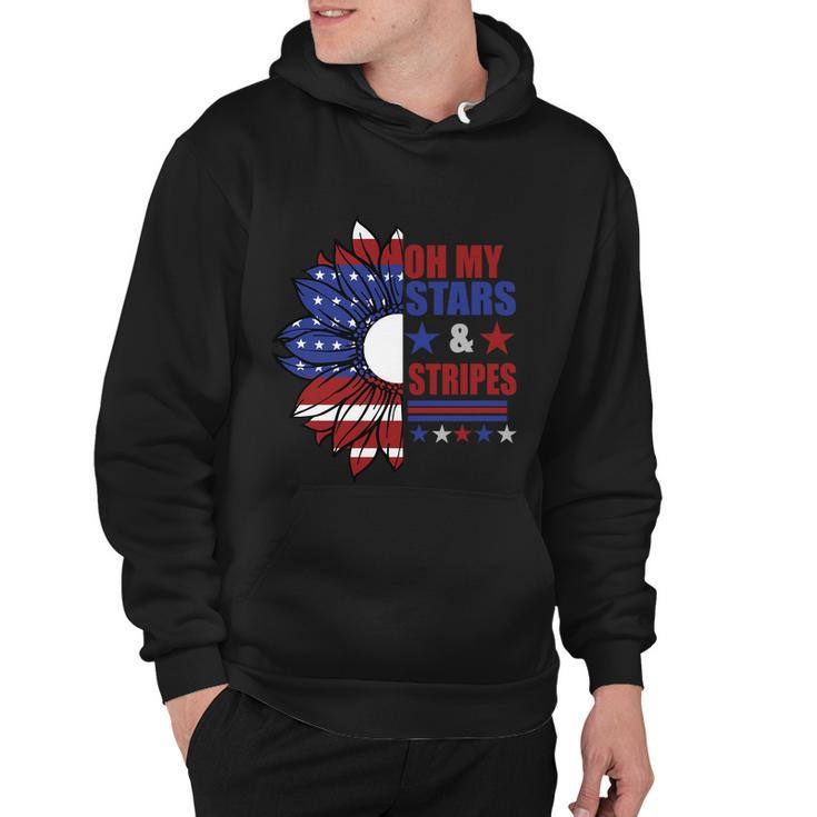 Oh My Stars Stripes Sunflower America Flag 4Th Of July Hoodie