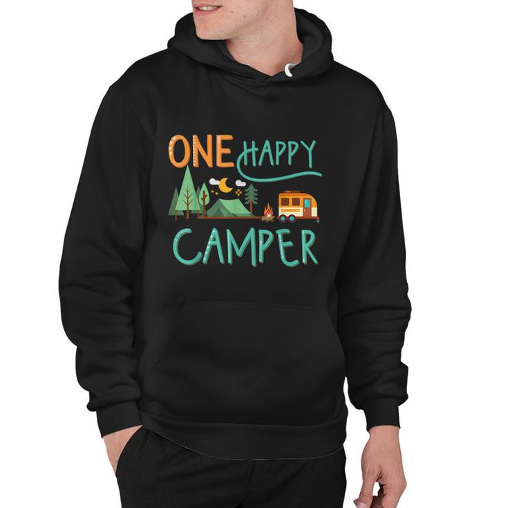 One Happy Camper First Birthday Gift Camping Matching Gift Hoodie