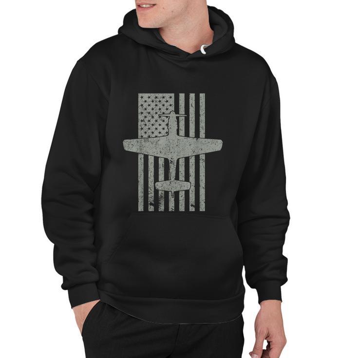 P51 Mustang Wwii Fighter Airplane Vintage Flag Hoodie