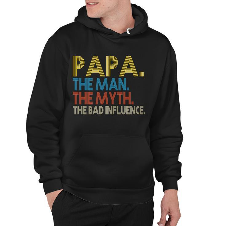 Papa Man Myth The Bad Influence Retro Tshirt Hoodie