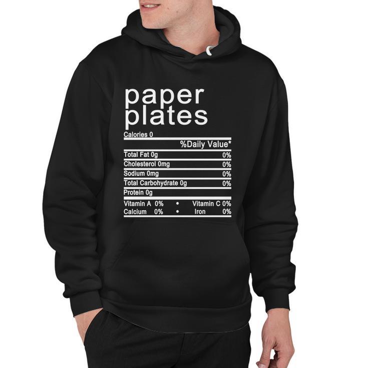 Paper Plates Nutrition Facts Label Hoodie