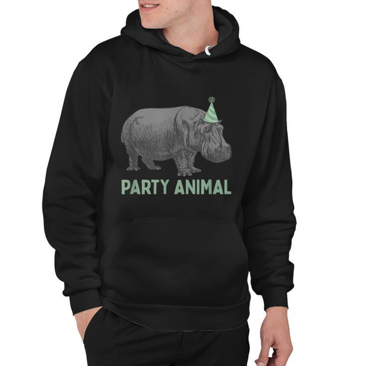 Party Animal Hippo Birthday Gift Funny Hippo Birthday Gift Hoodie