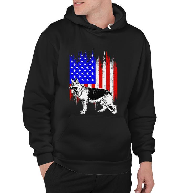 Patriotic German Shepherd American Flag Dog Lover Gift Cute Gift Hoodie