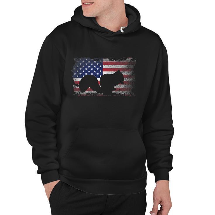 Patriotic Squirrel American Flag Cool Wild Animals Lover Hoodie